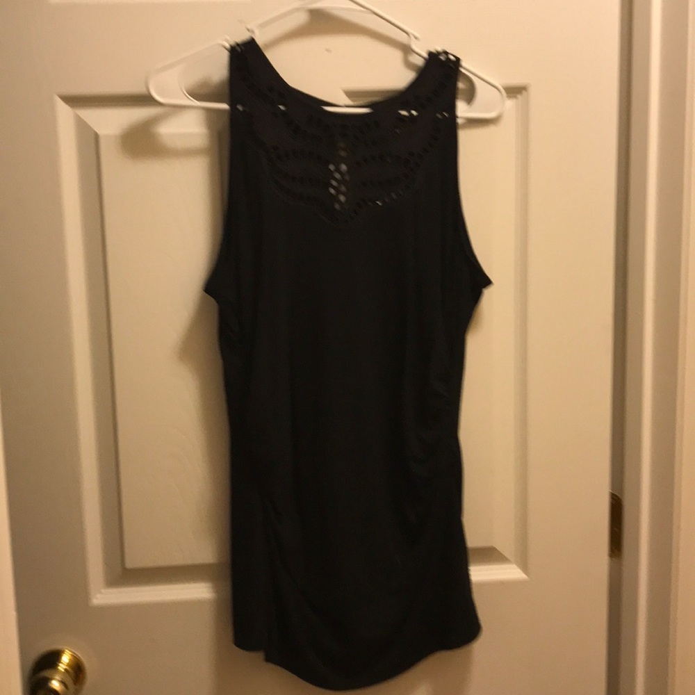 Black White House Black market top eyelet top l